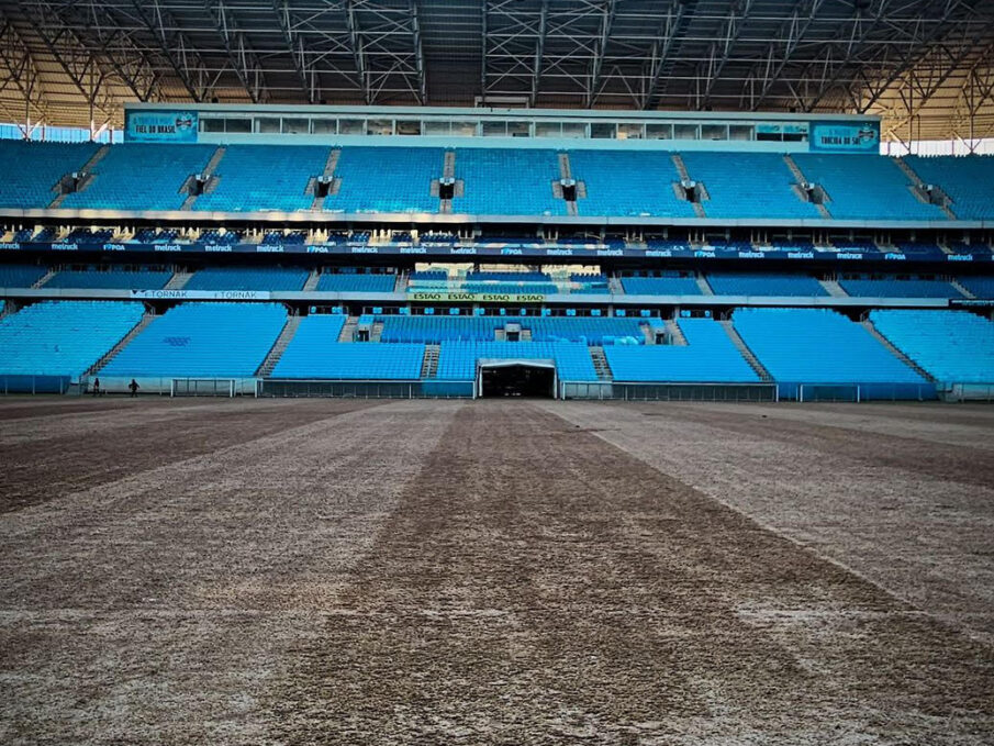 Arena do Grêmio foi atingida pelas enchentes