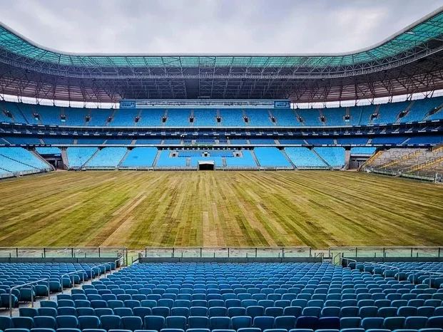 Gramado da Arena do Grêmio foi recolocado