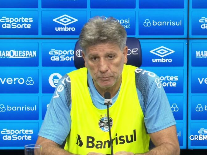 Renato em entrevista coletiva após vitória do Grêmio
