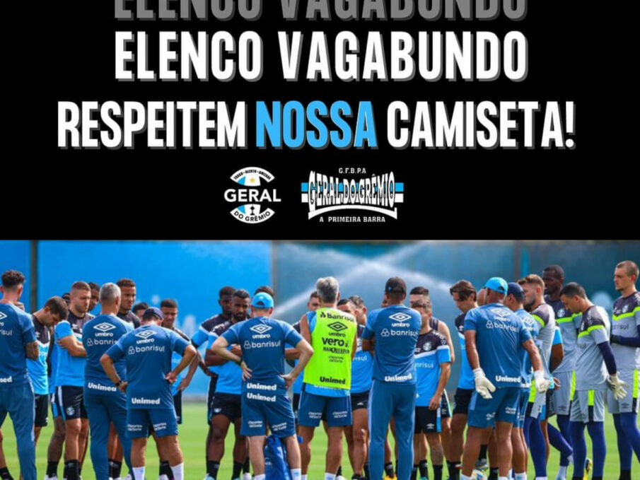 Elenco vagabundo! A nota da Geral do Grêmio ao grupo de jogadores